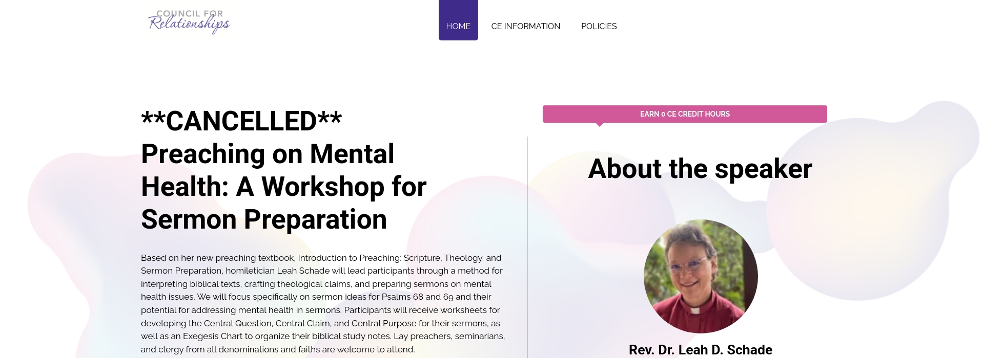 **CANCELLED** Preaching on Mental Health: A Workshop for Sermon Preparation